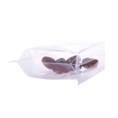 compostable clear flat bottom food packaging pouches