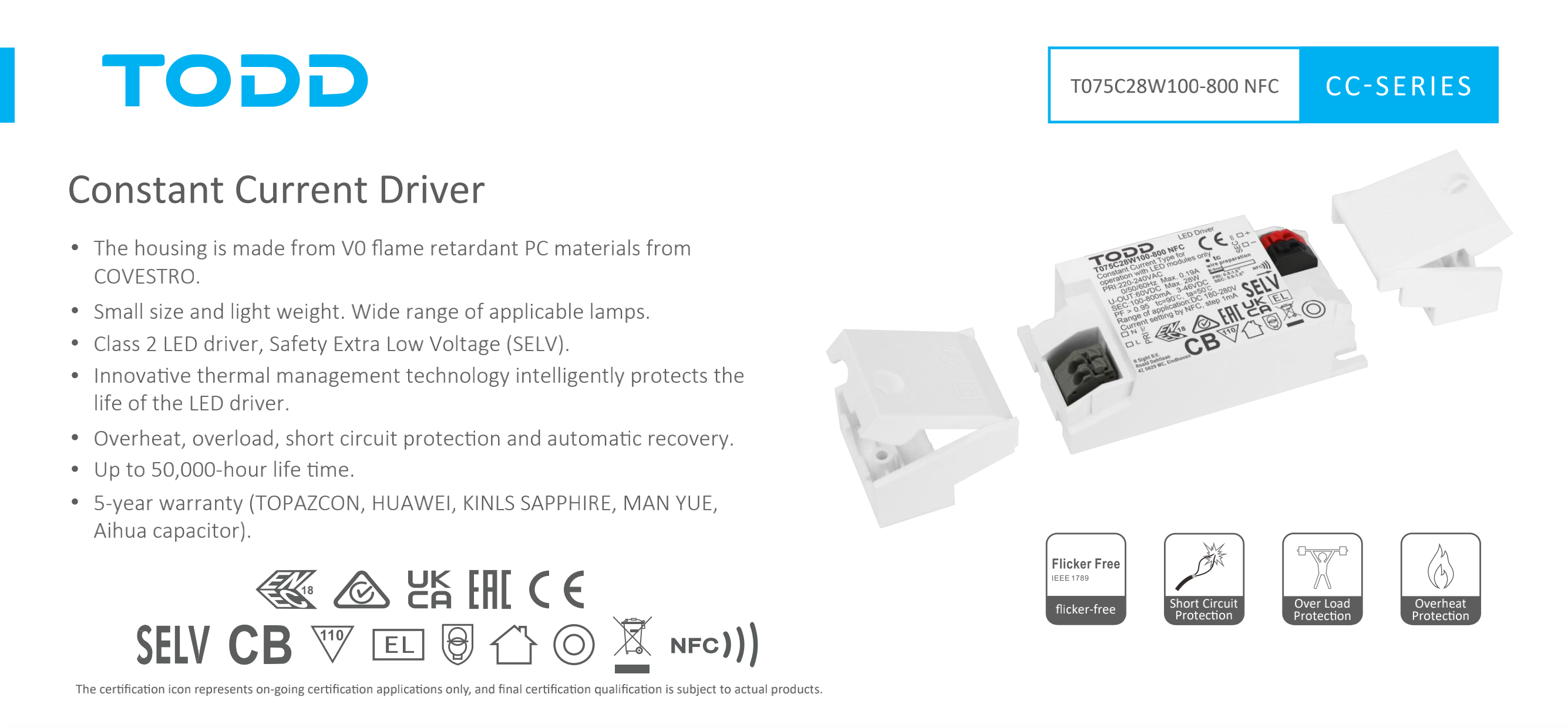 led driverT075C28W100-800 NFC