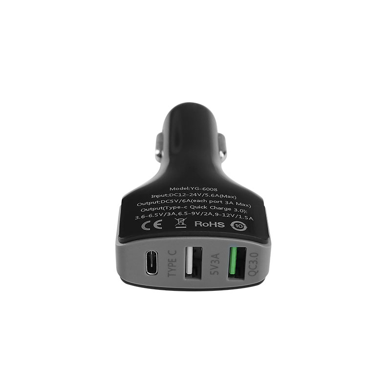 QC3.0 Three USB Car Charger Adapter