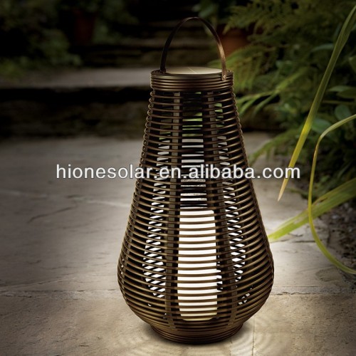 23.6"H Resin Wicker Construction Decorative Solar Lantern