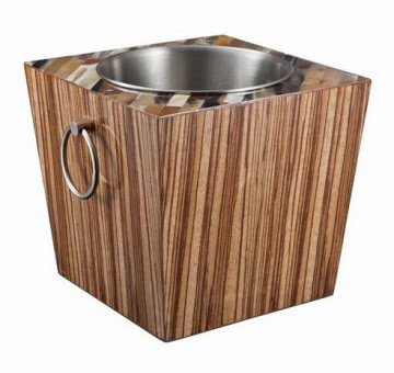 Wood Grain Decorative Ice Bucket