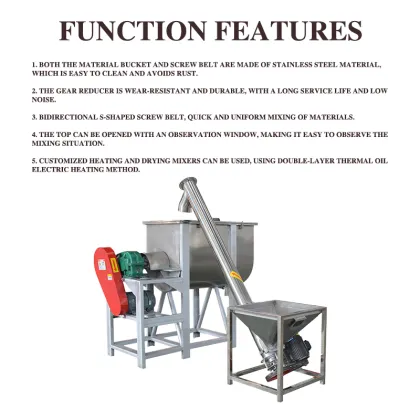 Portable 500Kg Helical Ribbon Spice Stainless Steel Electric Cake Flour Mixing Machine