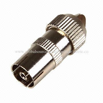 RF connector, PAL female, 9.5mm, metal