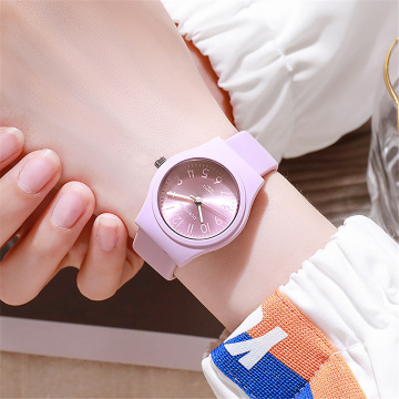 Silicone Strap Quartz observa para mulheres e estudantes