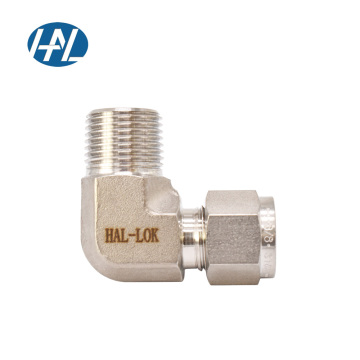 SS316L/316/304 Double Ferrule Compression Fitting Stainless Steel Male to Tube Elbow