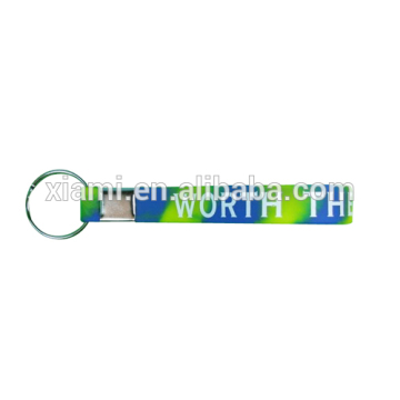ready sale printed words segmental color keychain silicone