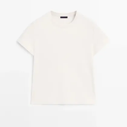 Women's American style casual, skin friendly cotton short sleeved T-shirt