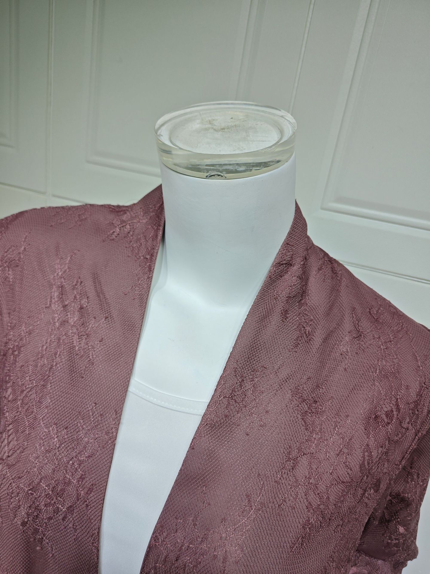 Elegant Lace Overlay Cardigan Open Abaya MQ261 (3)