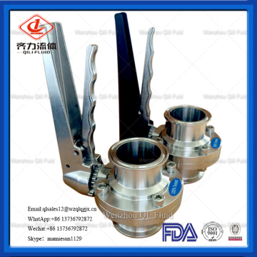 Hygienic Stainless Steel Welded Manual Butterfly Valve