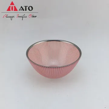 Clear plate bowl with gold kitchen storage bowl
