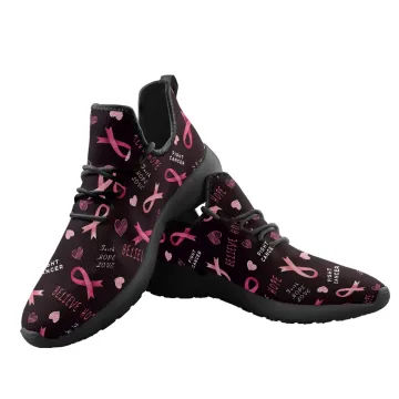 Light Soft Custom Breast Cancer Awareness Breathable Sneakers