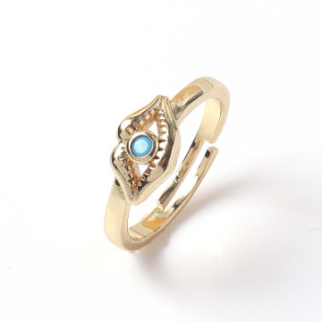 Trendy Adjustable Hollow-out Zircon Lip Shape Ring for Women