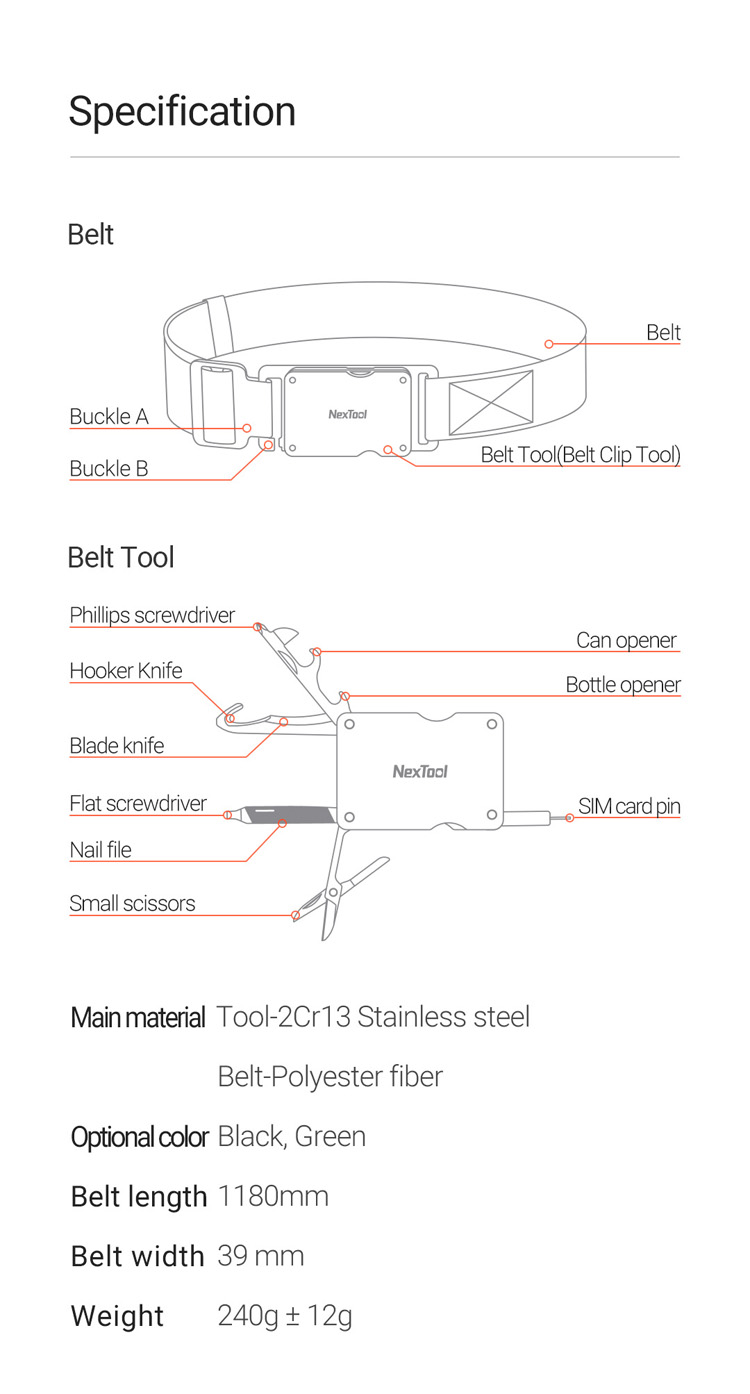 Nextool Camping Belt