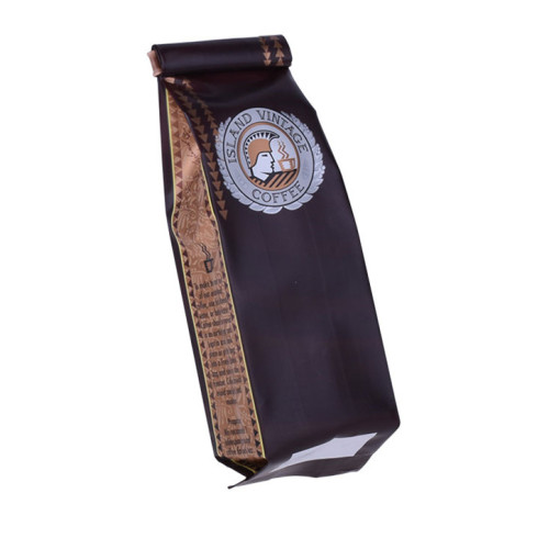 New Design Large Eco Kraft Paper Zipper Flat Bottom Coffee Bag with Valve