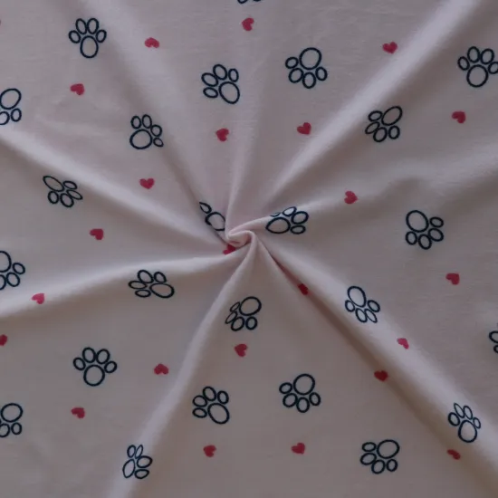 Lovely Design Stretchy Mixed Fabric Poly92% SP8% Printed Peach Single Jersey Fabric For Baby/Kids Sleepwear