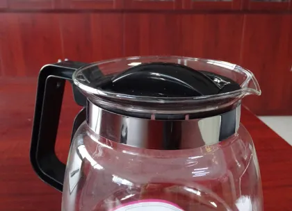 Custom made heat resistant 1800ml big pyrex glass teapot with handle