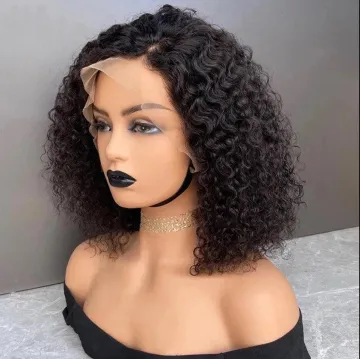 Wholesale Cheap Deep Wave Bob Wig Hd Full Transparent Lace Front Human Hair Wig Brazilian Virgin Human Hair Lace Frontal Wig