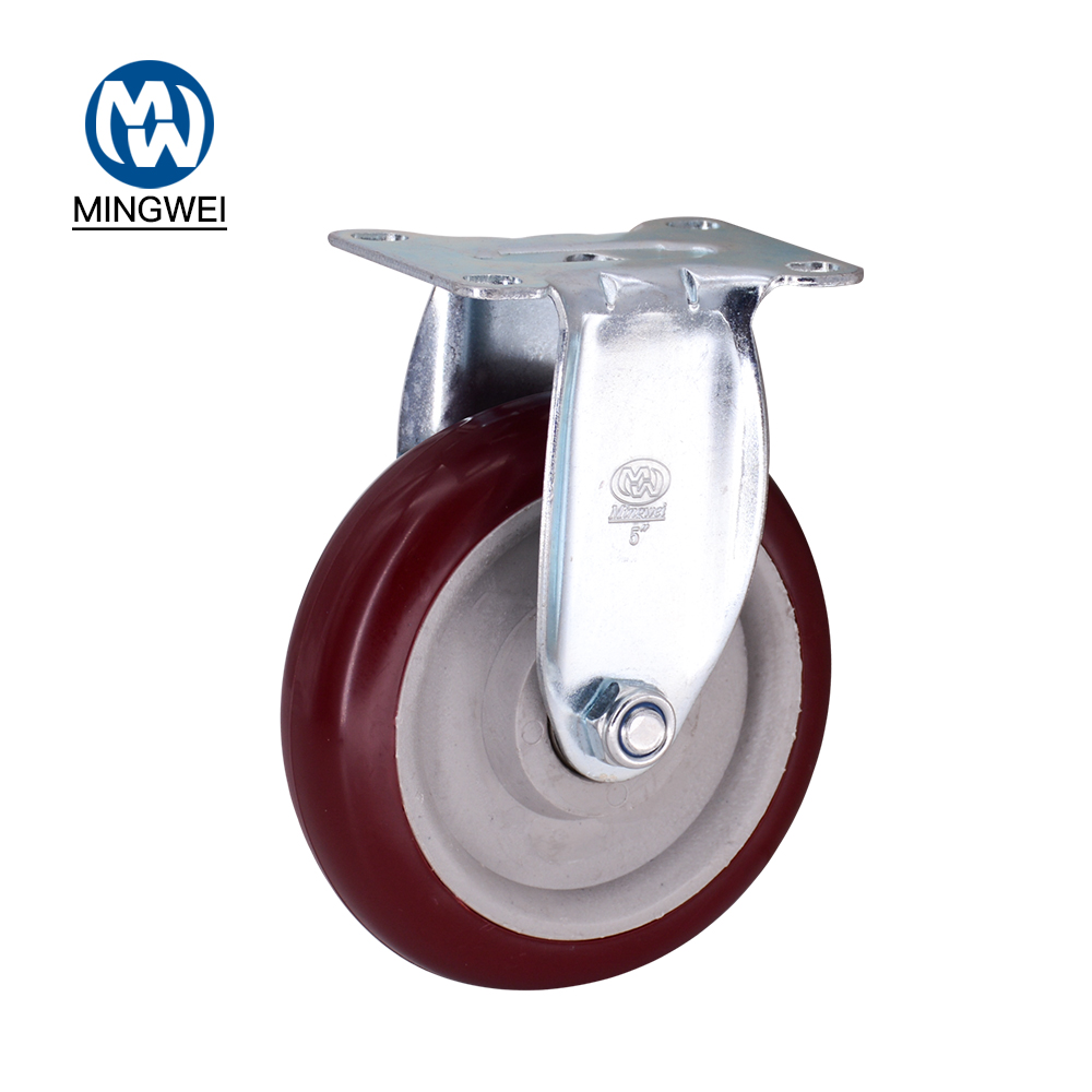 5 inch trung bình nhiệm vụ PVC (PU) Caster Wheel-Dark Red