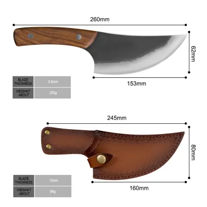 XYj Outdoor Hunting Knife Camping Survival Hand Tools Handmade Forging Kitchen Knives Set Stainless Steel Chef Cooking Tools