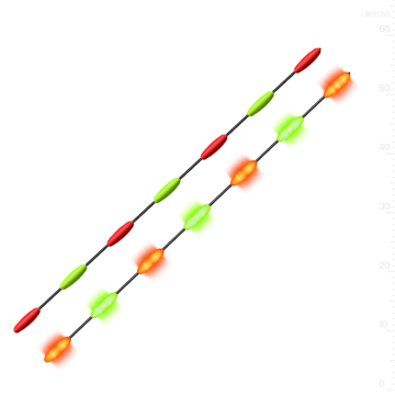 Mengubah warna memancing LED mengapung dengan 322 baterai dan lampu ekor