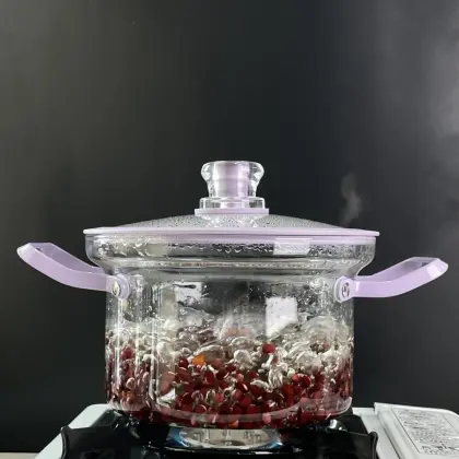 18cm Transparent Clear Pyrex Glass Cooking Pot