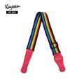 Colorful rainbow cotton guitar strap