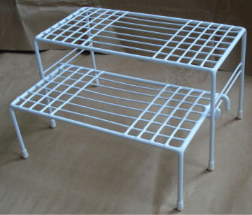 metal 2 tier ex-shelf for household