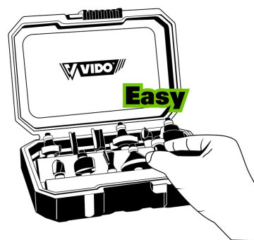 VIDO 8mm shank 12pcs set tungsten carbide woodworking router bits