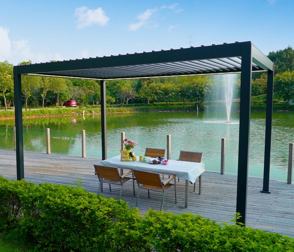 Rainproof pergola aluminum motorized pergola canopy