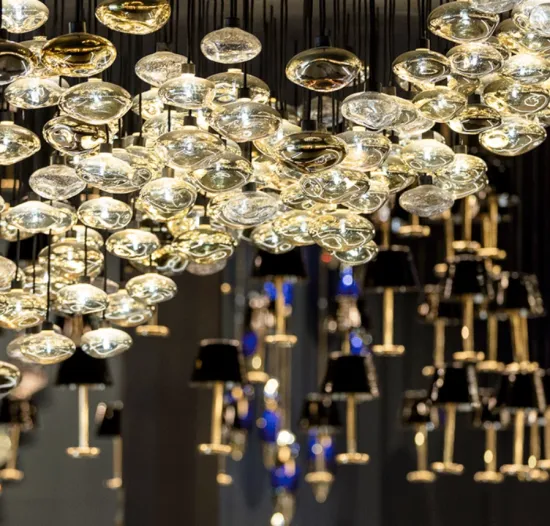 Large hotel custom blown chandelier