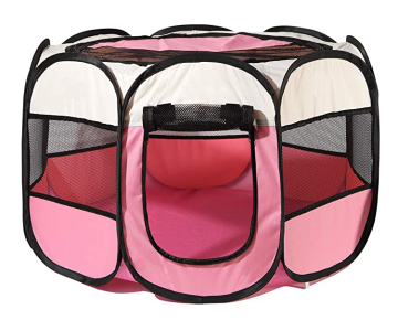 Pet Cat Dog Collapsible Playpen with Removable Cover