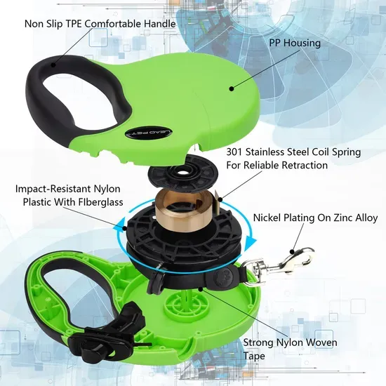 Retractable Dog Leash with Anti-Slip Handle