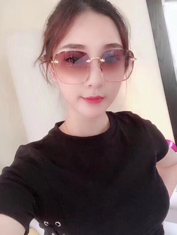 Grey Rimless Sunglasses