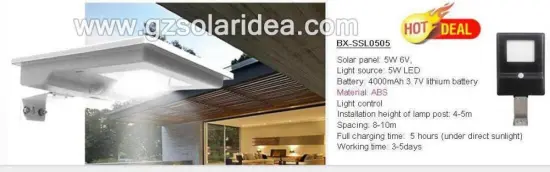 5W intergrated solar streetsensor  light