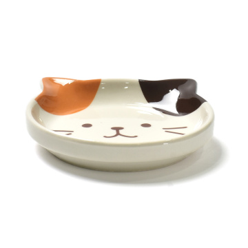 Taza de cerámica de animales de gato de estilo japonés con tapa