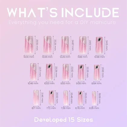 New arrivals glisten rhinestone pink false nails