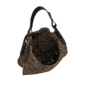 Handcrafted Grass-woven Tote Bag with Leather Patch