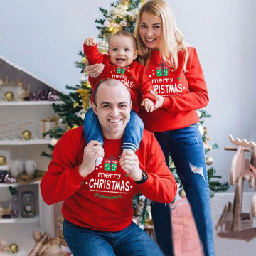 Family Christmas Sweaters Family Matching Outfits Sweater New Year Kids Hoodies Clothing Mommy and Me Clothes Christmas Outfits