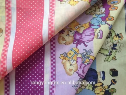 polyester/cottton bear printed baby fabric