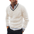 Camisola de suéteres de pulôtera de manga comprida masculina
