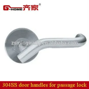 Euro style bathroom handle passage door levers