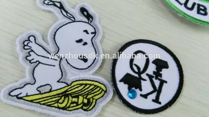 OEM custom embroidered eye smile leather patch