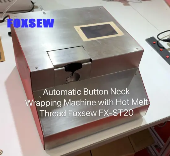 Automatic Button Neck Wrapping Machine with Hot Melt Glue Thread