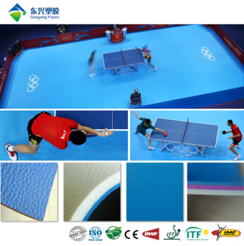 Olympic Blue PVC Vinyl Table Tennis Court Flooring