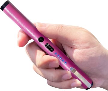 USB Rechargeable Small Electric Self-Defend Stick Flashlight with Battery Life Indicator