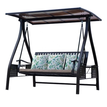 High Quality Wicker Rattan Swing Garden Chair with Canopy for Patio and Beach