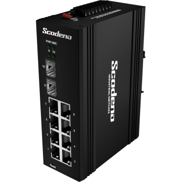 2 BASE X 8 BASE-T Промышленные Ethernet Switch