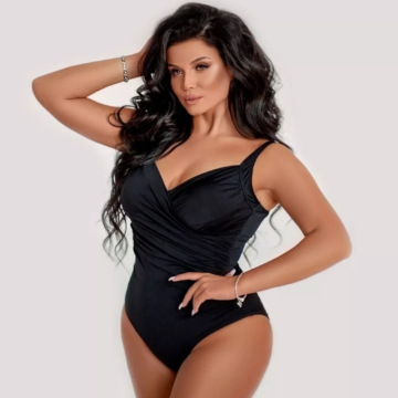 Plus Size Tummy Control Vintage Polyamide Two Piece Swimsuit for Women