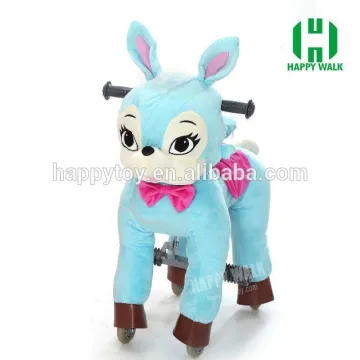 Mechanical walking caroudel ride on toy horse on wheels