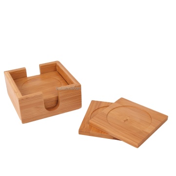 Bamboo Square Cup Mats - Wholesale Custom Beverage Coasters
